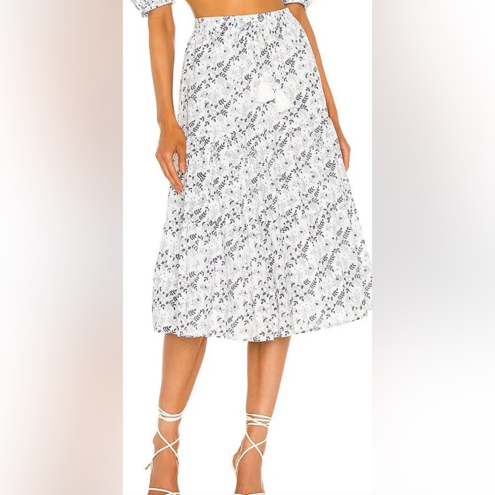 NWT CLEOBELLA Chelsea Midi Skirt In White Killarney print M